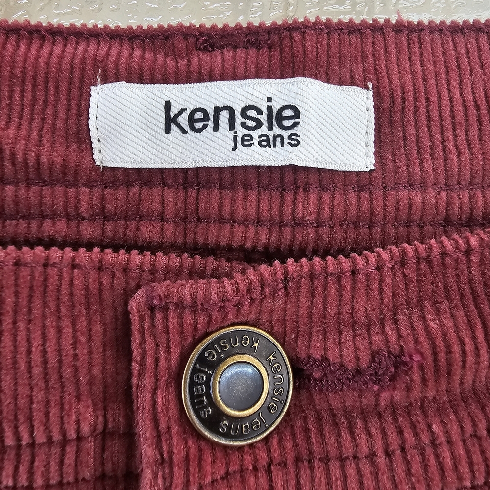 Kensie Savannah Woman's High Rise Flare Corduroy Pants Burgundy 10/30 Retro Chic - Picture 7 of 13